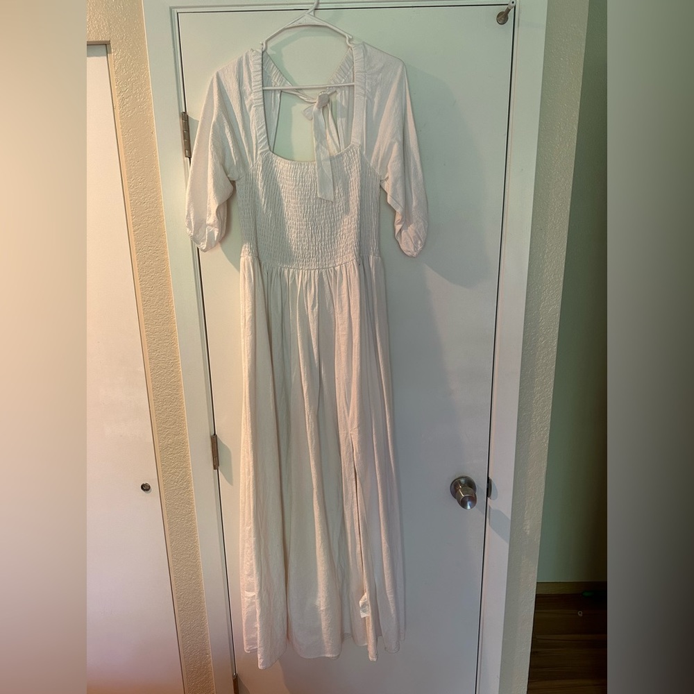 Nasty gal white maxi dress NWT!